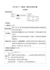 2025年中考数学一轮考点复习学案03 微专题  代数式、整式与因式分解