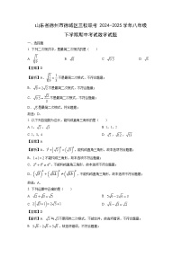 山东省德州市德城区三校联考2024-2025学年八年级下学期期中考试数学试题（解析版）