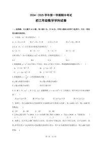 广东省中山市纪中教育集团2024-2025学年九年级上学期期中考试数学试题