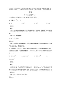 2022-2023学年山东济南槐荫区七年级下册数学期中试卷及答案