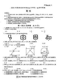 2025年陕西省咸阳市永寿县豆家中学中考三模数学试题（中考模拟）