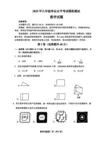 山东省济南天桥区2025届九年级二模 数学试题（PDF版）