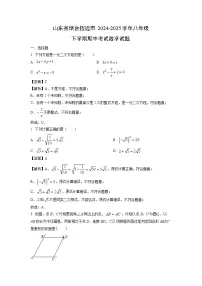 山东省烟台招远市2024-2025学年八年级下学期期中考试数学试卷（解析版）