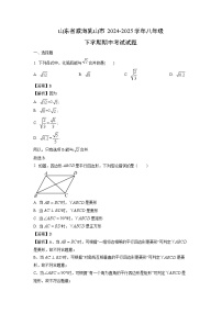 山东省威海乳山市2024-2025学年八年级下学期期中考试数学试卷（解析版）
