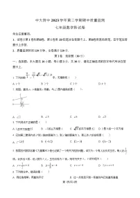 广东省广州市中大附中2023-2024 学年七年级下学期期中数学试题（含答案）