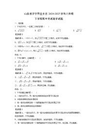 山东省济宁市金乡县2024-2025学年八年级下学期期中考试数学试卷（解析版）