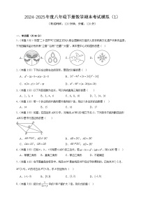 2024-2025年度八年级下册数学期末考试模拟（1）