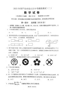 2025年辽宁省葫芦岛市连山区中考第二次模拟考试数学试卷（中考模拟）