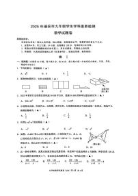 2025浙江省温州市瑞安市九年级中考二模数学试卷（中考模拟）