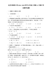 北京市第四中学2024-2025学年七年级上学期11月期中考试 数学试题（含解析）