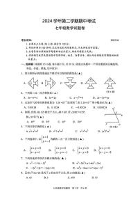 浙江省丽水市龙泉市2024-2025学年七年级下学期期中 数学试题（PDF版）