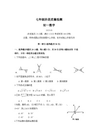辽宁省大连市中山区2024-2025学年七年级下学期期中考试 数学卷