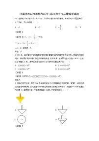 河南省周口市项城市联考2024年中考二模数学试卷（解析版）