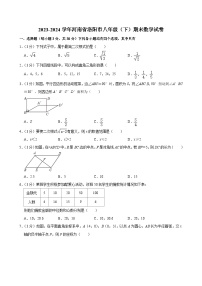 2023-2024学年河南省洛阳市八年级（下）期末数学试卷  含答案