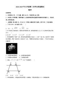 2025年河南省荥阳市九年级第二次学业质量测试 数学（中考模拟）