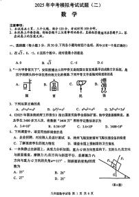 2025年河南省安阳市中考二模数学试题及参考答案