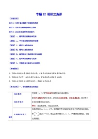 中考数学一轮复习之必考点题型全归纳与分层精练(全国通用)专题22相似三角形(学生版+解析)