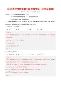 2025年中考数学第三次模拟考试数学(盐城卷)(全解全析)