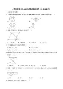 北师大版数学七年级下册精品期末试卷（含详细解析）