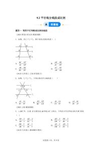 初中数学鲁教版（五四学制）（2024）八年级下册平行线分线段成比例练习题