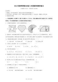 广西南宁市高新中学2024—2025学年上学期9月月考九年级数学试题