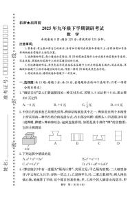 2025年湖北省恩施州中考二模九年级数学试卷（中考模拟）