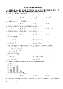 广西壮族自治区南宁市宾阳县2025年八年级下学期期末数学试题及答案