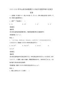 2023-2024学年山东济南槐荫区七年级下册数学期中试卷及答案