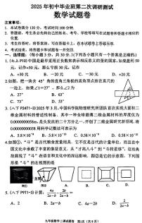 2025年河南省南阳市中考二模数学试卷含答案