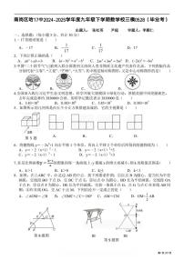 2025年哈尔滨市第17中学九年级（下）校三模数学试卷及答案