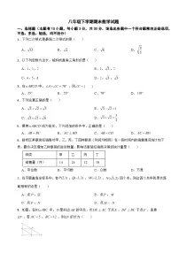 浙江省台州市路桥区2025年八年级下学期期末数学试题及答案