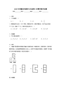 2025年安徽省芜湖市九年级第三次模考数学试题（无答案）