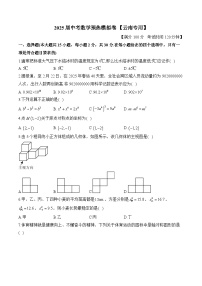 2025届中考数学模拟卷 【云南专用】
