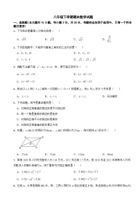 广东省广州市越秀区2025年八年级下学期期末数学试题及答案