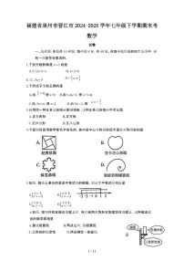 2024_2025学年福建泉州晋江七年级第二学期期末考数学试卷[有答案]