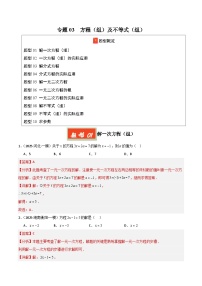 2025年中考数学专项复习讲义专题03 方程（组）及不等式（组）（解析版）