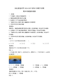 河北省沧州市2024-2025学年八年级下学期期中考试数学试卷（解析版）