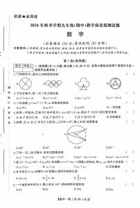 广西壮族自治区柳州市2024-2025学年九年级上学期11月期中数学试题