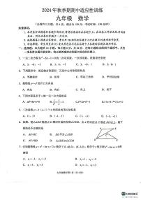 广西壮族自治区玉林市北流市2024-2025学年九年级上学期11月期中数学试题