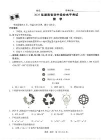 2025万维长沙中考数学模拟试卷黑卷含参考答案