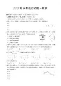安徽芜湖市部分学校2025年中考模拟数学试卷+答案
