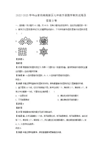 2022-2023学年山东济南高新区七年级下册数学期末试卷及答案B卷