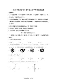 2025届年陕西省初中学业水平考试模拟数学试题