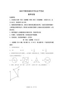 2025届陕西省初中学业水平考试数学试卷（A）