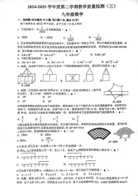 安徽省蚌埠市2025届中考三模 数学试题(PDF版)