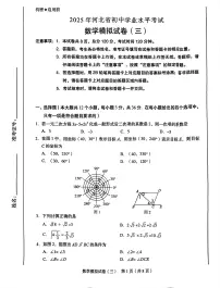 河北省邢台市内丘县2024-2025学年九年级下学期中考模拟预测数学试题（中考模拟）