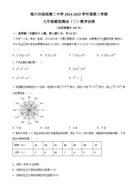 宁夏银川市阅海第二中学2024一2025学年下学期 九年级模拟测试(二)数学试卷（中考模拟）