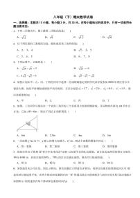 广东省珠海市2025年八年级（下）期末数学模拟试卷七套附参考答案