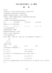 2022北京大兴初三（上）期末数学试卷（含答案）