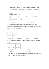 2025年甘肃省酒泉市中考第三次适应性检测数学试卷（附答案解析）